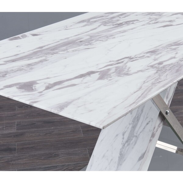 Global Furniture Usa Contemporary 10mm Tempered, Marble D1274 Dining Table - 3173