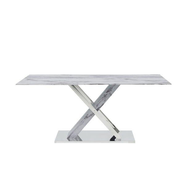 Global Furniture Usa Contemporary 10mm Tempered, Marble D1274 Dining Table - 3173