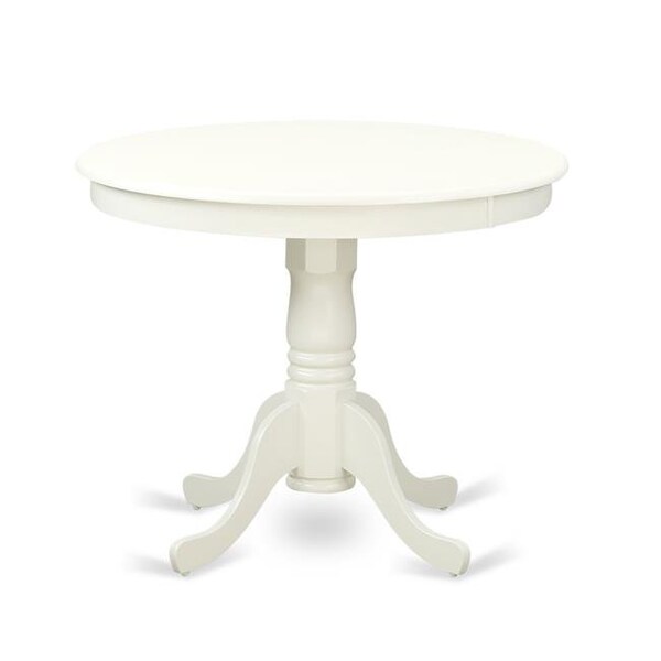 East West Furniture East West Furniture ANT-LWH-TP Round Antique Table; Linen White - 36 in. - ANT-LWH-TP
