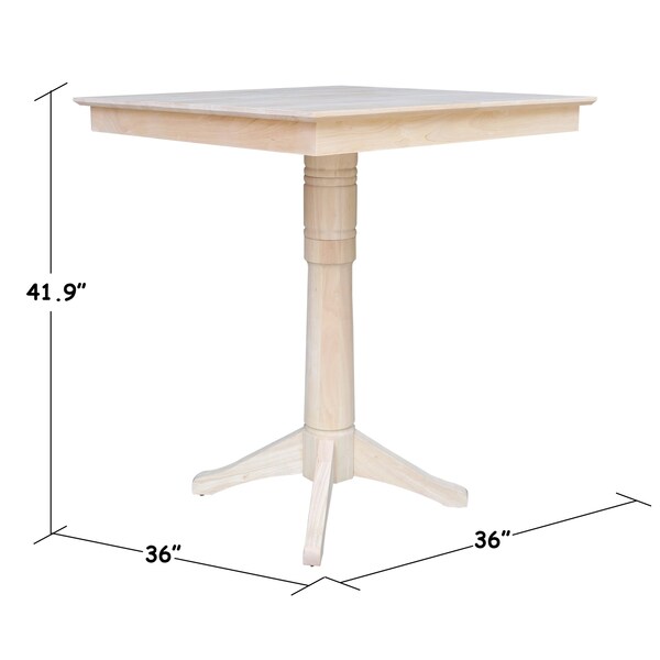 International Concepts 36 in. x 36 in. Square Top Pedestal Table - 41.9 in.H - K-3636TP-27B-6B-2