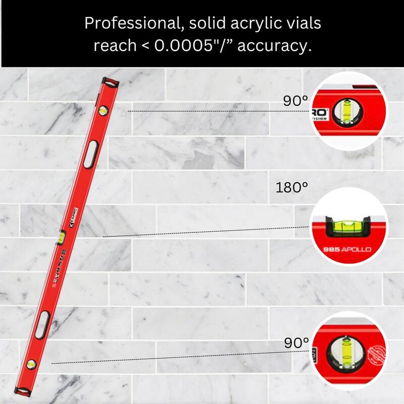 Kapro 48 in. Professional Aluminum Box Level with Magnified Vial and Plumb Site - 985-41X-48