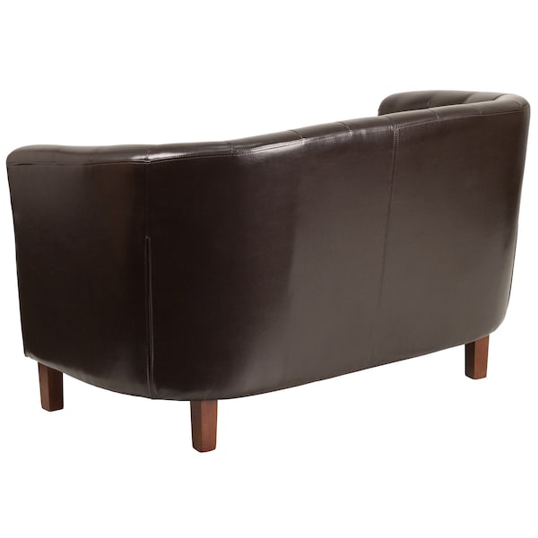 Flash Furniture Loveseat, Brown, Leather, Tufted, 49-1/2" W X 30" H - QY-B16-2-HY-9030-8-BN-GG