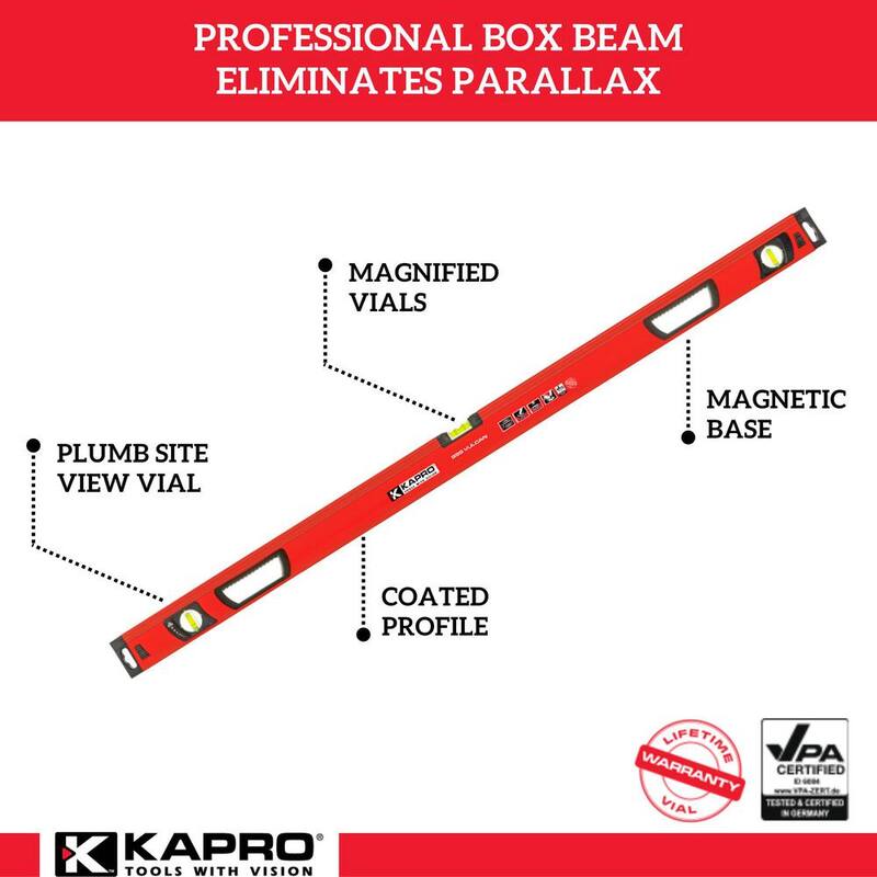 Kapro 48 in. Vulcan Magnetic Box Level with Magnified Vials and Plumb Site - 995-41X-48M