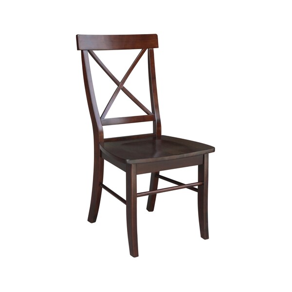 International Concepts 30 in. Round Top Pedestal Dining Table with 2 X-Back Chairs - K15-30RT-C613-2