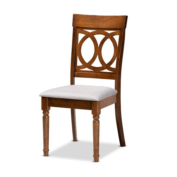 Baxton Studio Jessie Modern and Contemporary Grey Fabric and Walnut Brown Finished Wood 7-Piece Dining Set - 176-10544-10893-ZORO
