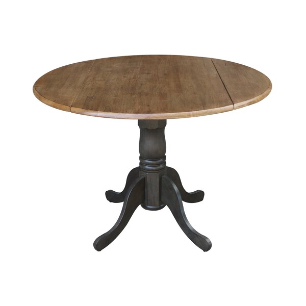 International Concepts 42 in. Dual Drop Leaf Dining Table with 4 Madrid LadderBack Chairs - K45-42DP-C2-4