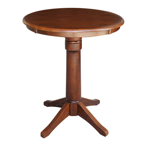 International Concepts 30 in. Round Pedestal Counter Height Table with 2 Emily Counter Height Stools - 3 Piece Set - K581-30RT-27-S6172-2
