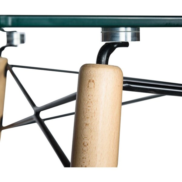 Leisuremod Rectangular 32 in W, 29 in L, Glass/Beech Wood, Clear - EP47CLT