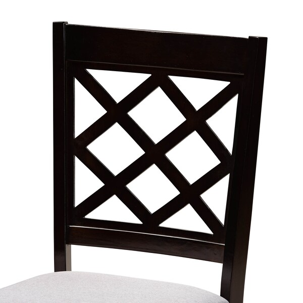 Baxton Studio Selby Grey Upholstered and Dark Brown Finished Wood 5-Piece Dining Set - 173-9726-10898