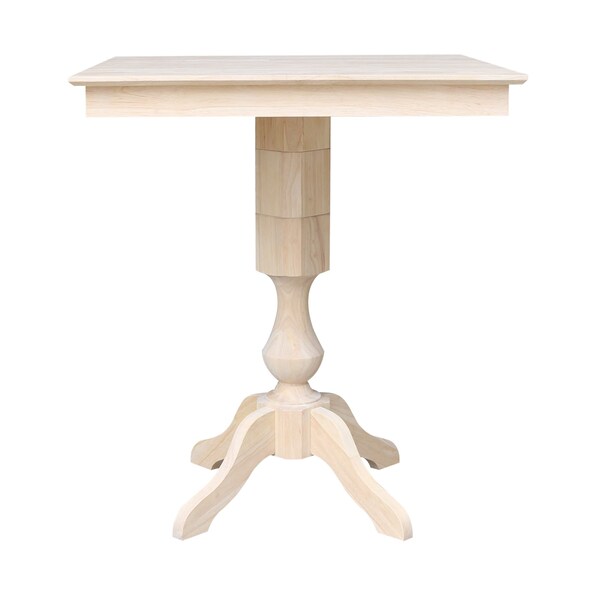 International Concepts 36 in. x 36 in. Square Top Pedestal Table With 4 Bar Height Stools Set of 5 - K-3636TP-11B-S103-4