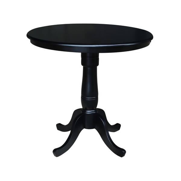 International Concepts 36 in. Round Pedestal Counter Height Table with 2 Emily Counter Height Stools - 3 Piece Set - K46-36RT-S6172-2