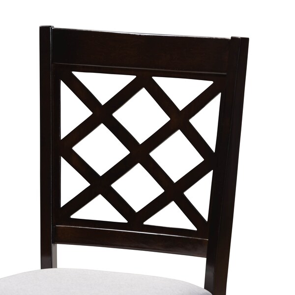 Baxton Studio Verner Grey Upholstered Espresso Finished 5-Piece Wood Dining Set - 157-9726-8026
