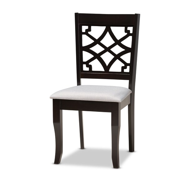 Baxton Studio Mael Modern and Contemporary Grey Fabric and Dark Brown Finished Wood 7-Piece Dining Set - 174-10534-10519-ZORO