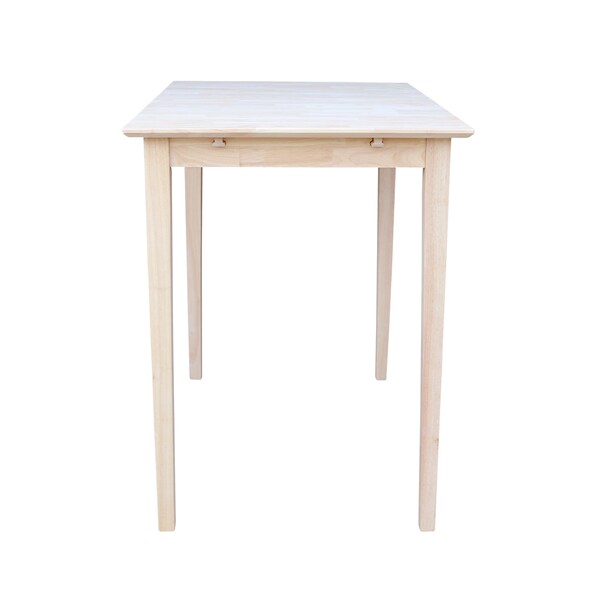 International Concepts Rectangle Table with Butterfly Extension, Unfinished, 32 in W, 48 in L, 42 in H, Wood, Unfinished - K-T32X-42S