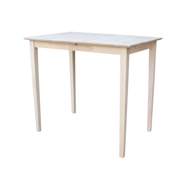 International Concepts Rectangle Table with Butterfly Extension, Unfinished, 32 in W, 48 in L, 42 in H, Wood, Unfinished - K-T32X-42S