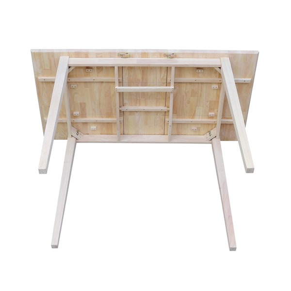 International Concepts Rectangle Table with Butterfly Extension, Unfinished, 32 in W, 48 in L, 42 in H, Wood, Unfinished - K-T32X-42S
