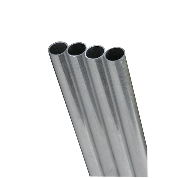 K&S Precision Metals K&S 1/8 in. D X 1 ft. L Round Aluminum Tube, PK3 - 8102