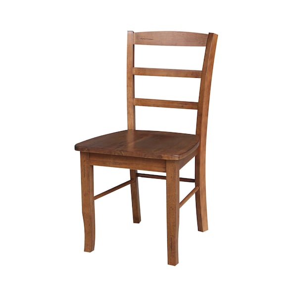 International Concepts 30 in. Solid Wood Round Top Dining Table with 2 Chairs in Black/Distressed Oak - K46-30RT-23B-C42-2-2
