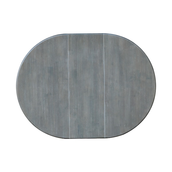 International Concepts Round 36 in Rd Top Ped Table, 12 in Leaf, Dining Ht, White/Heather Gray, 36 in W, 48 in L, 29.3 in H - K05-36RXT