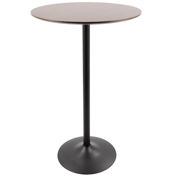 Lumisource Pebble Table Adjusts From Dining To Bar in Walnut and Black - TB-PEB BK+WL