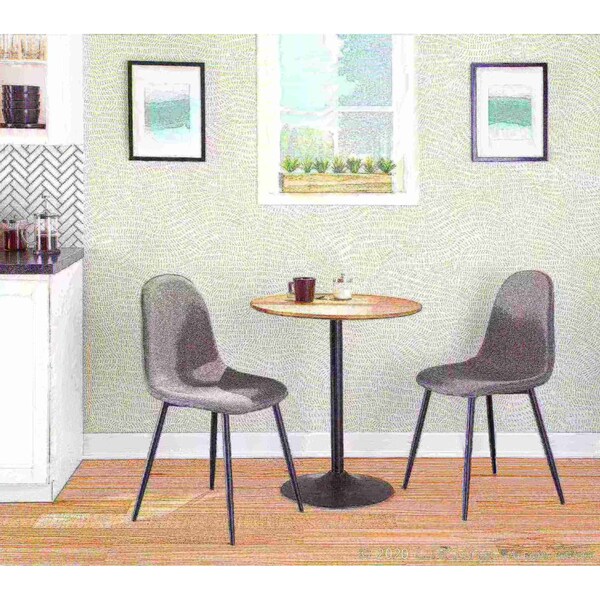 Lumisource Pebble Table Adjusts From Dining To Bar in Walnut and Black - TB-PEB BK+WL