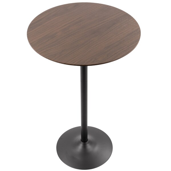 Lumisource Pebble Table Adjusts From Dining To Bar in Walnut and Black - TB-PEB BK+WL