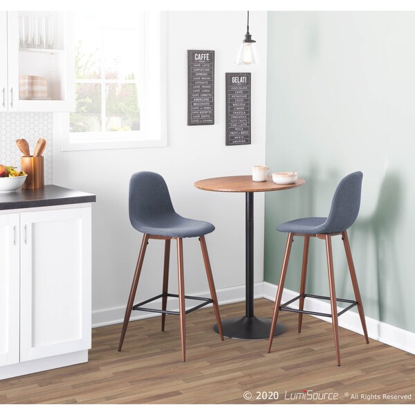 Lumisource Pebble Table Adjusts From Dining To Bar in Walnut and Black - TB-PEB BK+WL