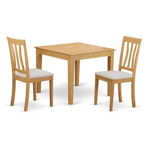 East West Furniture East West Furniture OXAN3-OAK-C Table & 2 Dining Room Chairs; Oak - OXAN3-OAK-C