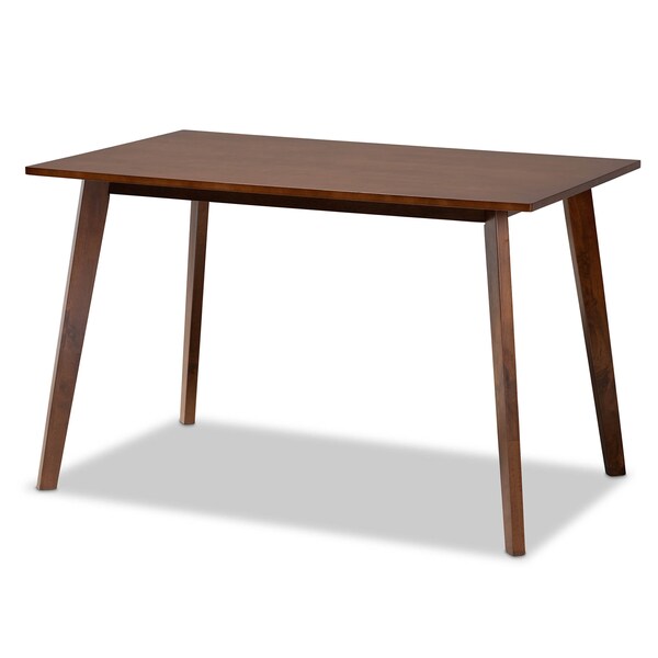 Baxton Studio Lois Light Grey Upholstered and Walnut Wood 5-Piece Dining Set - 167-10812-10807
