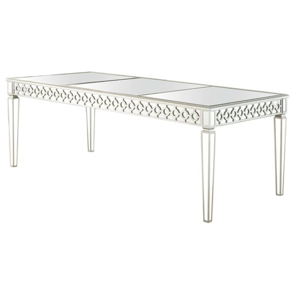 Best Master Furniture Sophie Silver Mirrored Dining Table, Silver - T1840 DINING TABLE