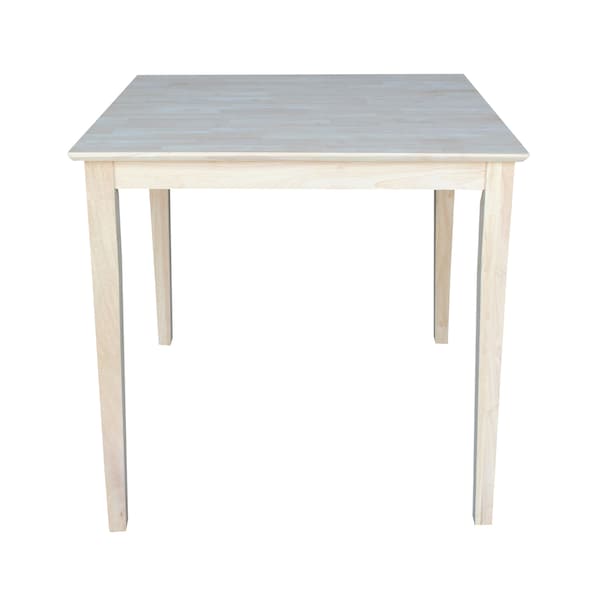 International Concepts Square Solid Wood Top Table, Unfinished, 36 in W, 36 in L, 36 in H, Wood, Unfinished - K-3636-36S