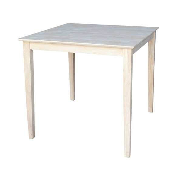 International Concepts Square Solid Wood Top Table, Unfinished, 36 in W, 36 in L, 36 in H, Wood, Unfinished - K-3636-36S