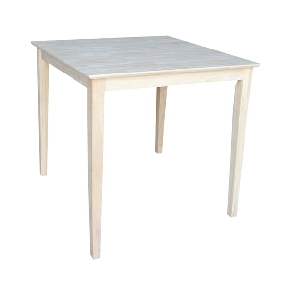International Concepts Square Solid Wood Top Table, Unfinished, 36 in W, 36 in L, 36 in H, Wood, Unfinished - K-3636-36S