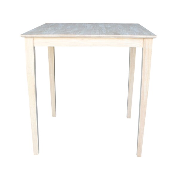 International Concepts Square Solid Wood Top Table, Unfinished, 36 in W, 36 in L, 36 in H, Wood, Unfinished - K-3636-36S