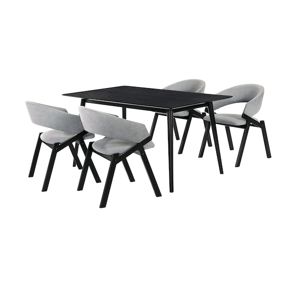 Armen Living Westmont and Talulah Gray and Black 5 Piece Dining Set - SETWEDI5TAGRBL