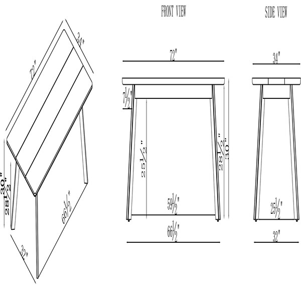 Alaterre Furniture 73 W X 34 L X 30 H - ACSB0122