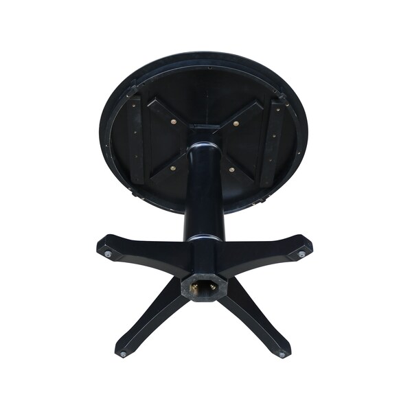 International Concepts Round 30 in Round Top Pedestal Table, 28.9 inH, Black, 30 in W, 30 in L, 29.9 in H, Wood, Black - K46-30RT-27B