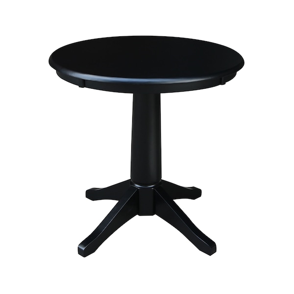 International Concepts Round 30 in Round Top Pedestal Table, 28.9 inH, Black, 30 in W, 30 in L, 29.9 in H, Wood, Black - K46-30RT-27B
