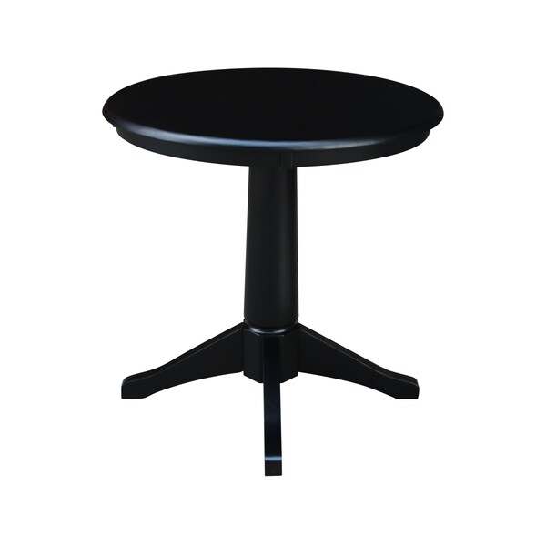 International Concepts Round 30 in Round Top Pedestal Table, 28.9 inH, Black, 30 in W, 30 in L, 29.9 in H, Wood, Black - K46-30RT-27B