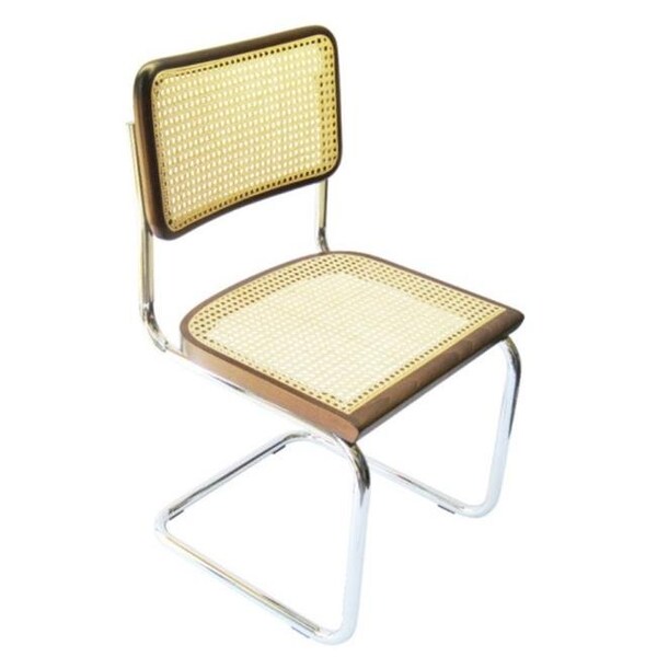 Breuer Chair Company Breuer Chair Company 21 in. Cesca Cane Side Chair - Chrome & Walnut - BREUER-CHAIR-COMPANY-SIDE-CHAIR-WALNUT