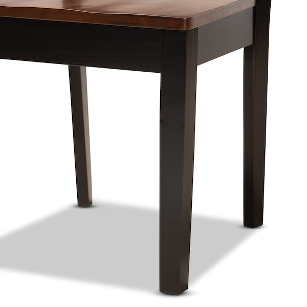 Baxton Studio Miela Modern and Contemporary Two-Tone Dark Brown and Walnut Brown Finished Wood 7-Piece Dining Set - 179-11389-10894-ZORO