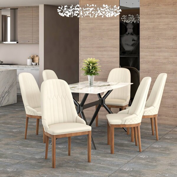 Leisuremod Verisma Collection Modern Wooden Dining Chair in Light Taupe, 2PK - VC57LTP2