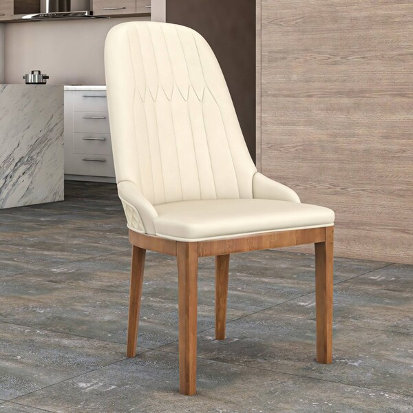 Leisuremod Verisma Collection Modern Wooden Dining Chair in Light Taupe, 2PK - VC57LTP2