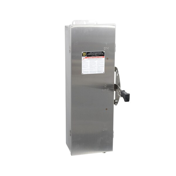 Square D Safety switch, double throw, non fusible, 60A, 600V, 3 pole, 60HP, NEMA 4, 4X, 5, 304 steel - DTU362DS