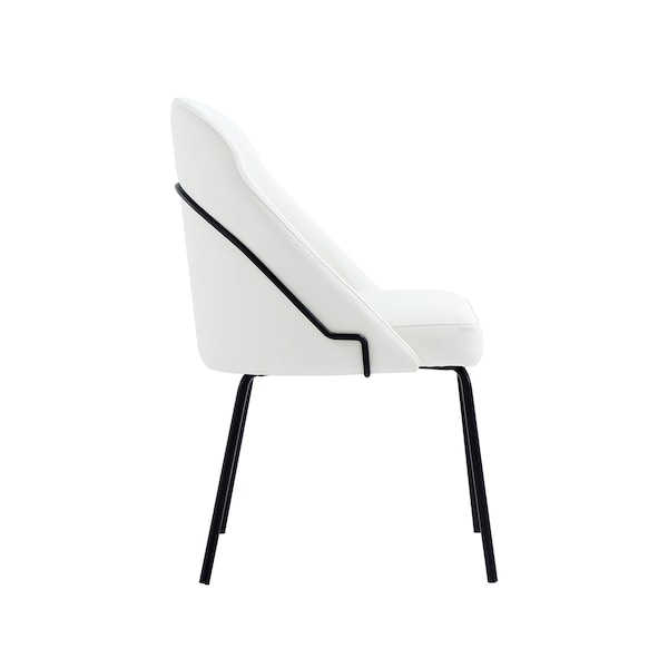 Manhattan Comfort Gracie Dining Chair in White and Black - Set of 2 - 2-DC100-BWH