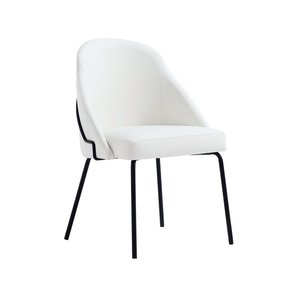 Manhattan Comfort Gracie Dining Chair in White and Black - Set of 2 - 2-DC100-BWH