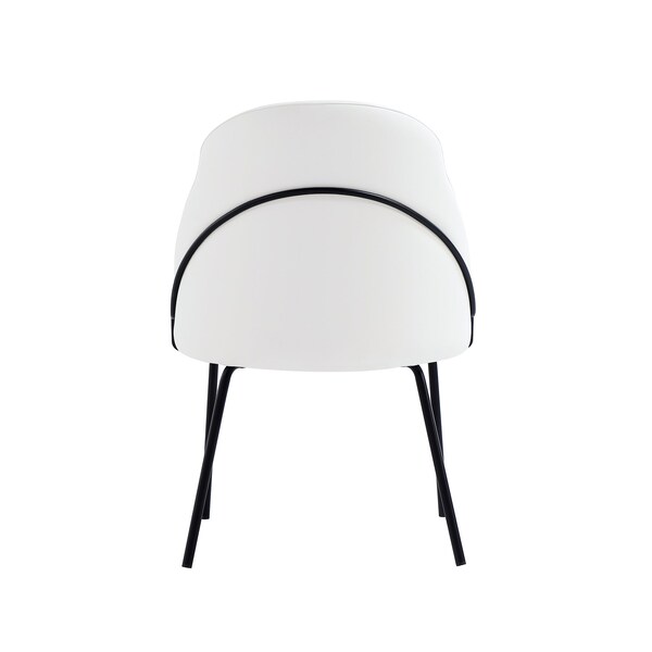 Manhattan Comfort Gracie Dining Chair in White and Black - Set of 2 - 2-DC100-BWH