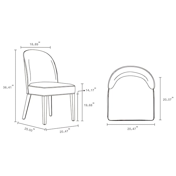 Manhattan Comfort 6-Piece Hillman Dining Chair and Arm Chair in Sand - 6-DC087AR2-SD
