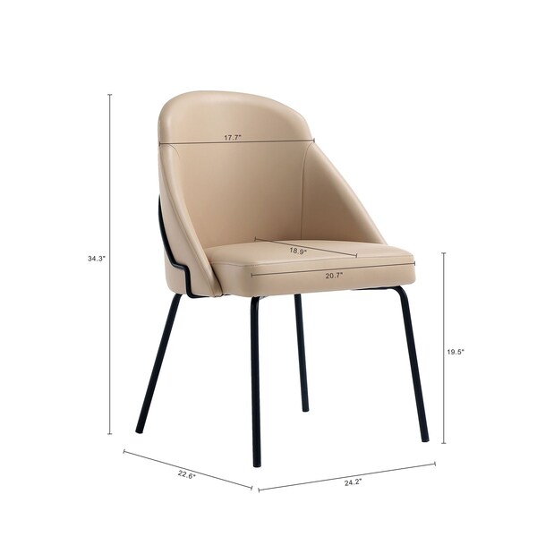 Manhattan Comfort Gracie Dining Chair in Tan and Black - DC100-BTN