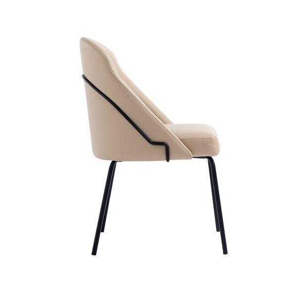 Manhattan Comfort Gracie Dining Chair in Tan and Black - DC100-BTN